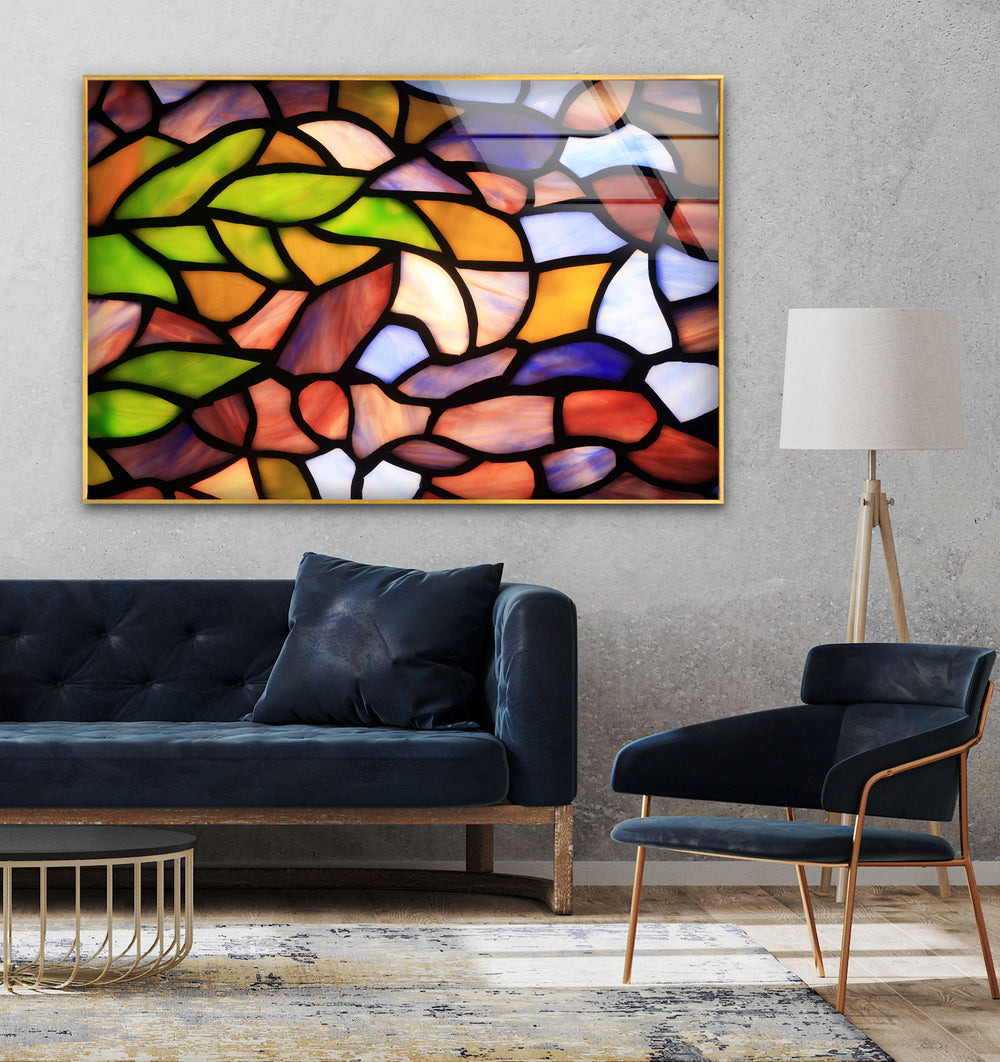 Stanied Colored Leafs Glass Wall Art art glass wall art, glass wall art pictures