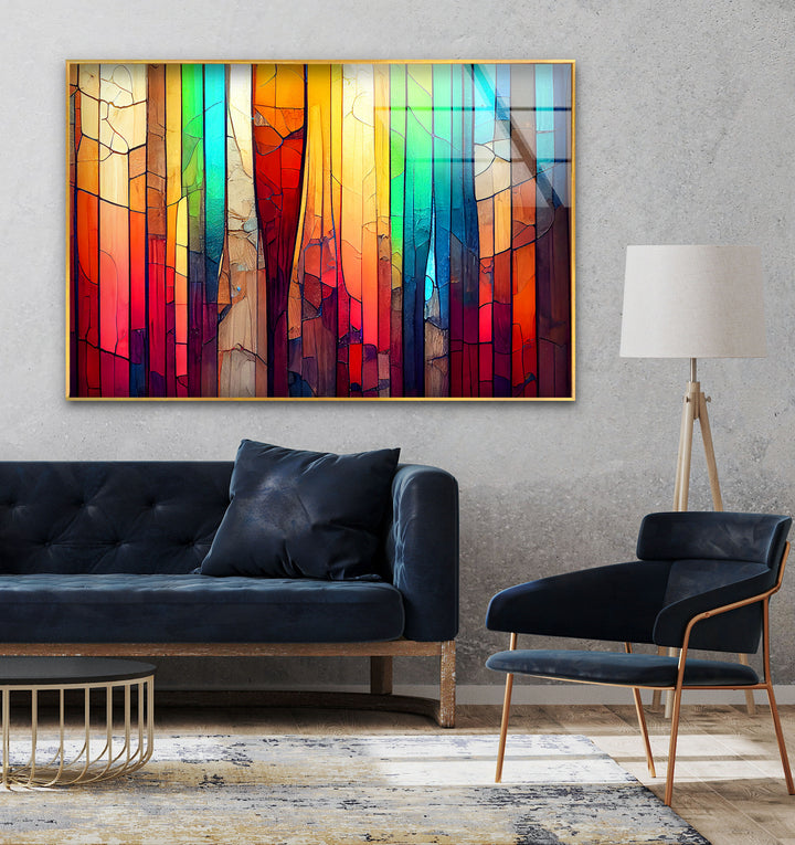 Stained Rainbow Glass Wall Art custom glass photo prints, large glass prints