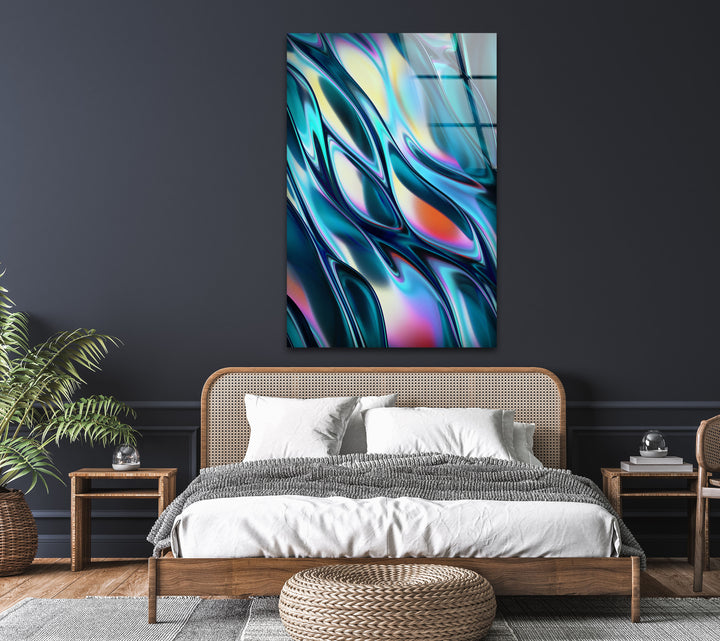 Abstract Metal Waves Glass Wall Art stained glass wall art, stained glass wall decor