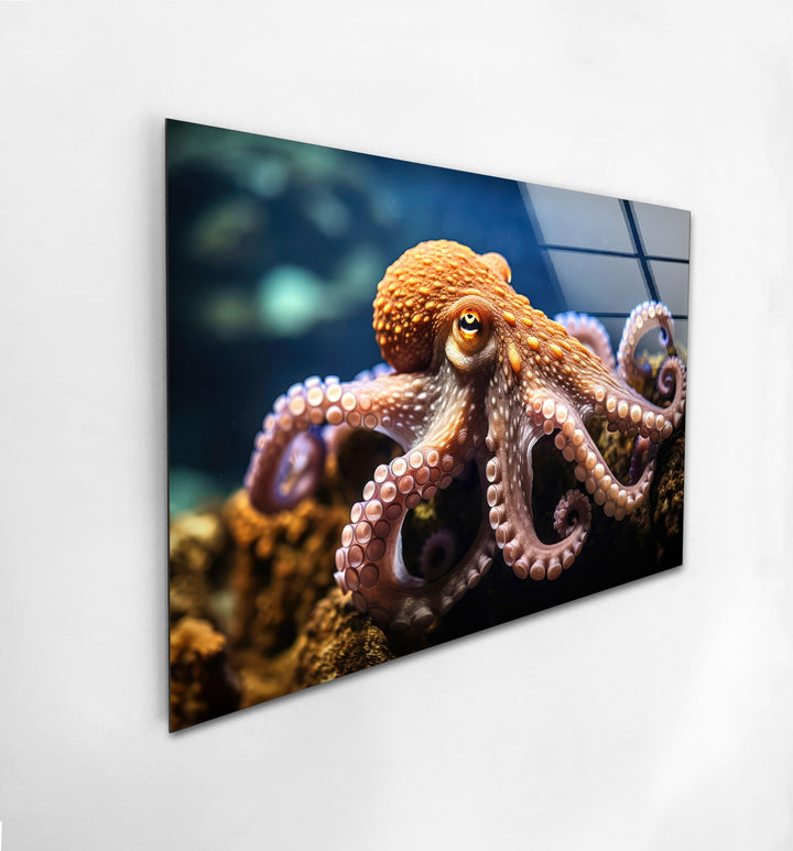 Octopus in Nature Glass Wall Art art glass wall art, glass wall art pictures