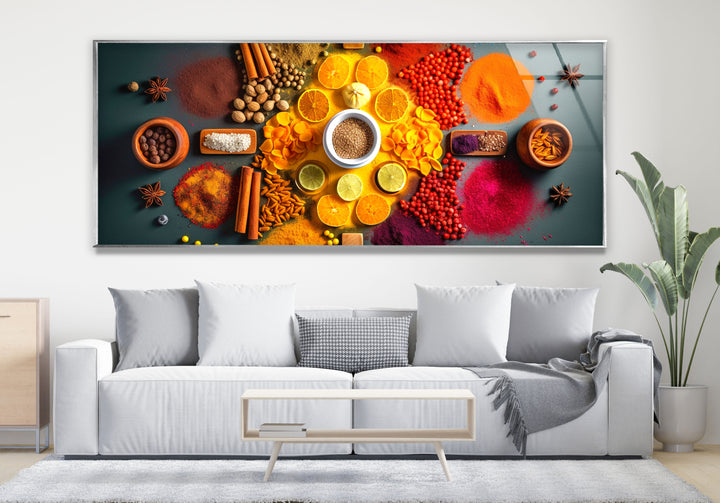 Various Spices Glass Wall Art, Glass Printing Wall Art, Print photos on glass