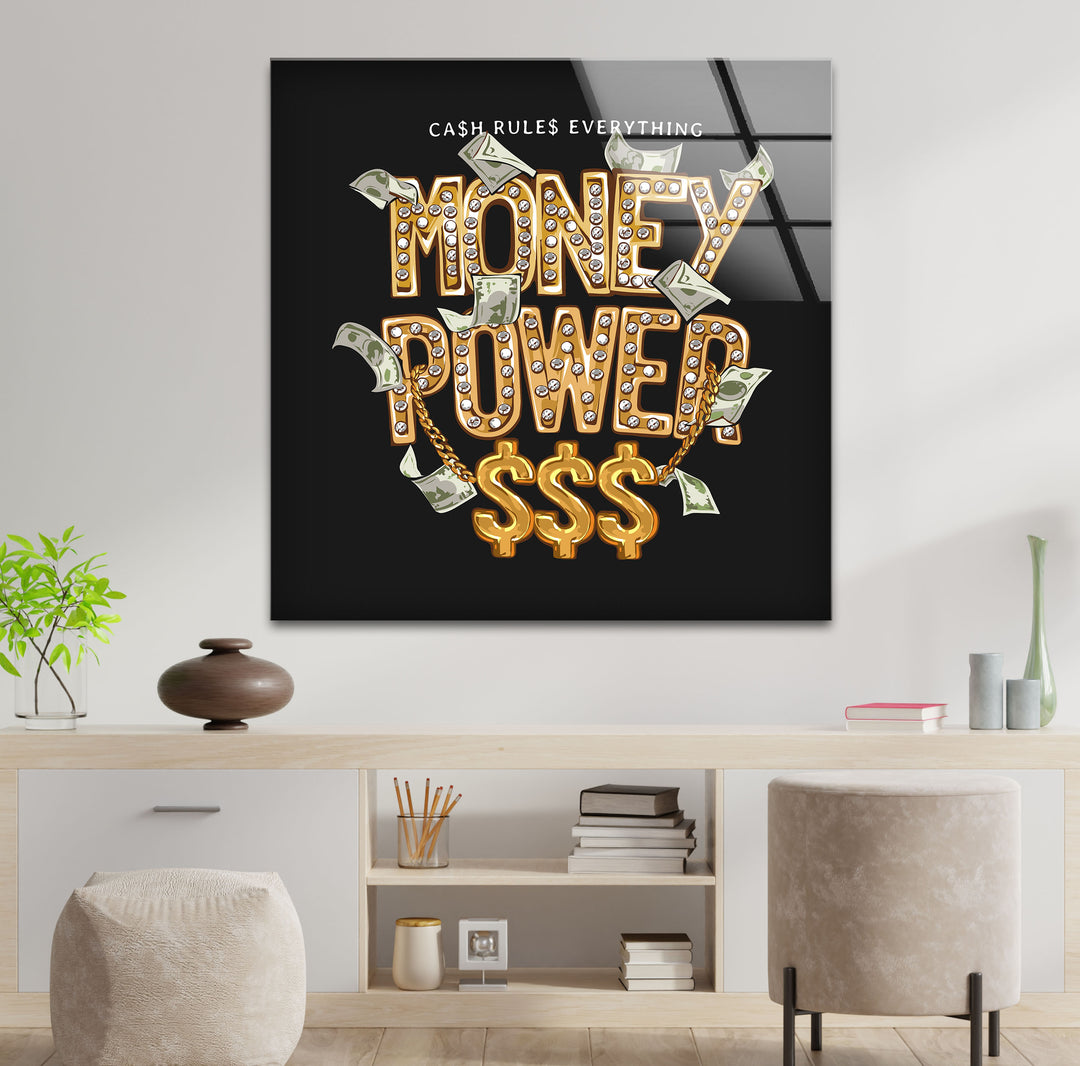 Money Power Glass Art Painting & Cool Art Prints