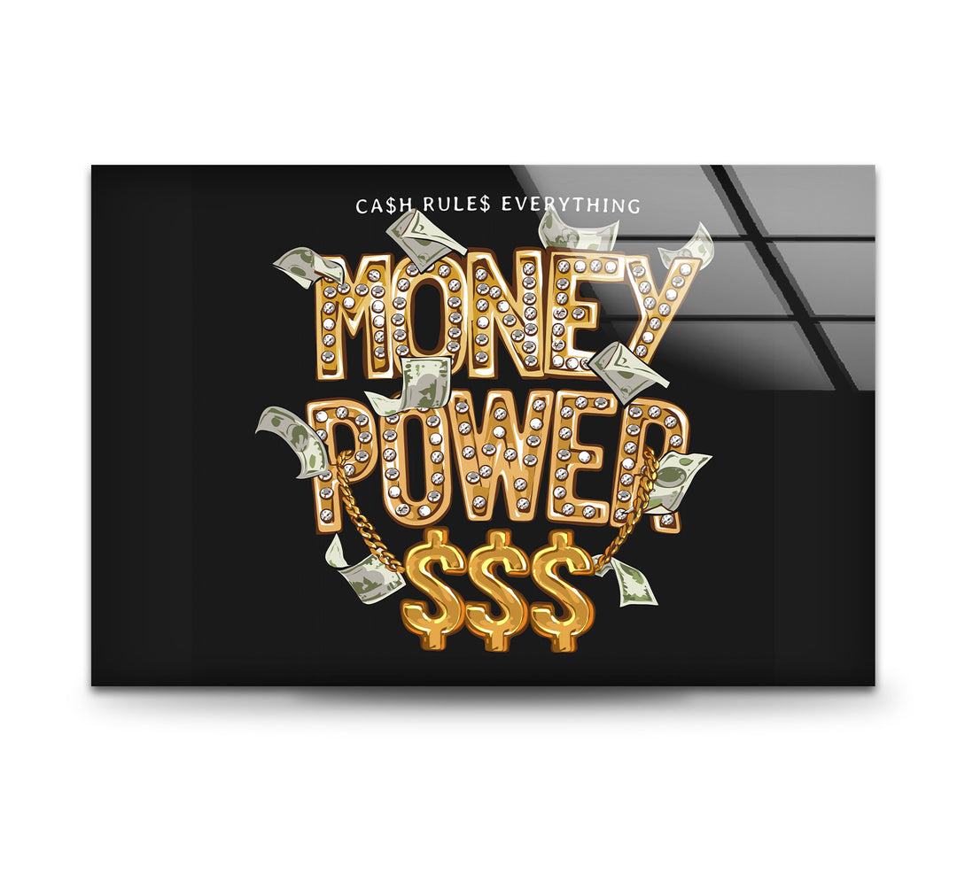 Money Power Glass Wall Pictures & Cool Art