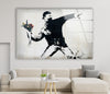 Flower Thrower Banksy Glass Wall Art - Transform your home with Banksy wall art, available in various sizes and designs. Shop our collection of Banksy paintings for sale, including original art and prints. Buy Banksy art and enjoy the vibrant, thought-provoking imagery that defines his work.