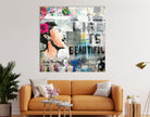 Banksy Life is Beautiful Glass Wall Art