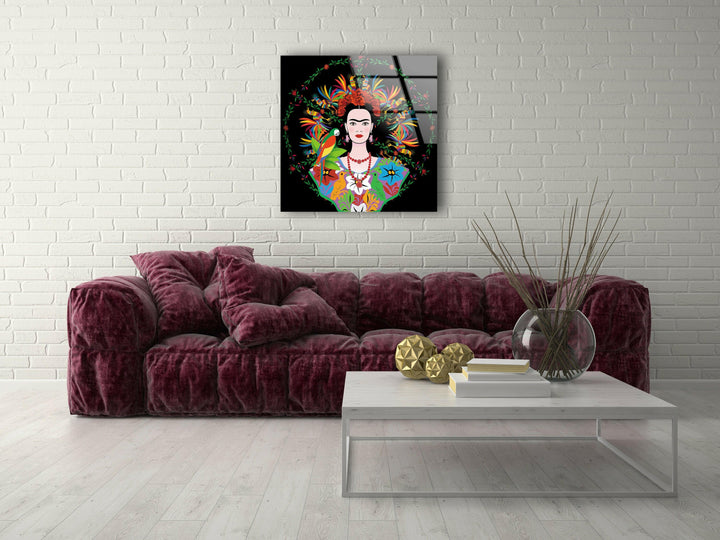 Portrait of Frida Kahlo Tempered Glass Wall Art - MyPhotoStation