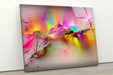 pink Abstract Glass Artwork for Modern Decor