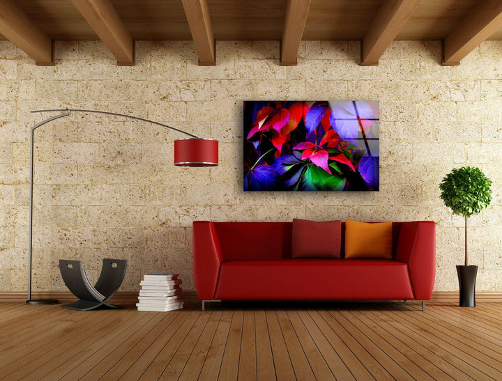 Colorful Autumn Leaves Glass Wall Art, glass image printing, glass prints from photos