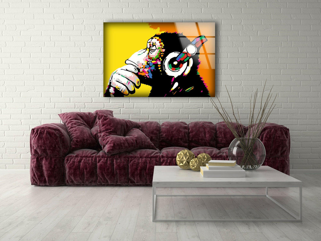 Monkey Cool Art Street Art Tempered Glass Wall Art - MyPhotoStation