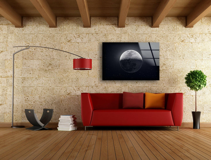 Half Moon Glass Wall Art picture on glass wall art, photos printed on glass