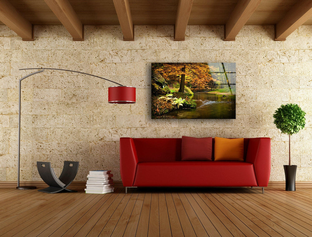 River in The Forest Glass Wall ArtGlass Printing Wall Art, Print photos on glass 