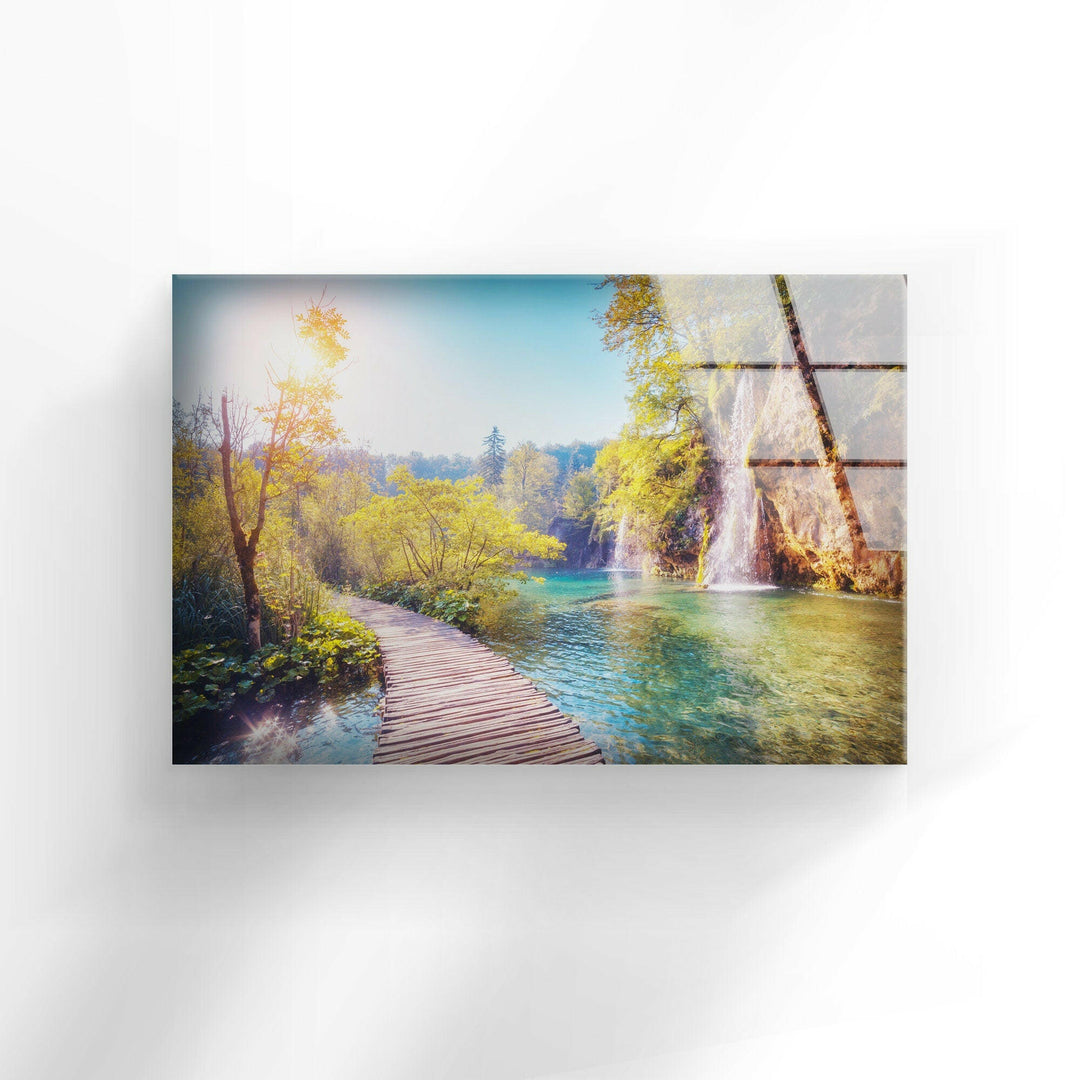 Nature Wonderland Lake Glass Wall Art photo print on glass, prints on glass wall art