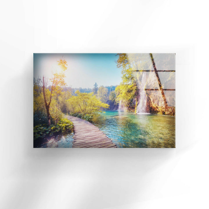 Nature Wonderland Lake Glass Wall Art photo print on glass, prints on glass wall art