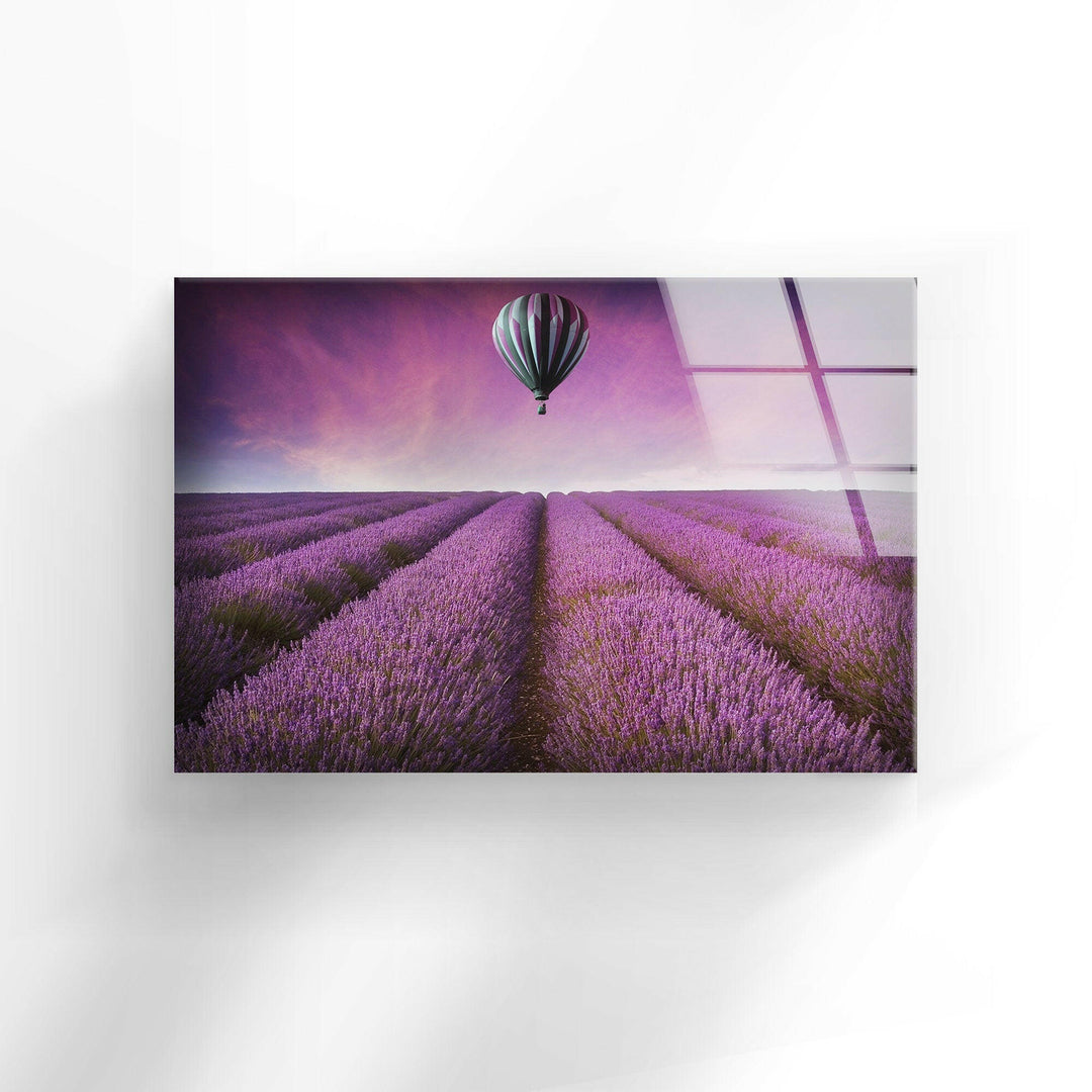 Hot Air Balloon Glass Wall Art photo print on glass, prints on glass wall art