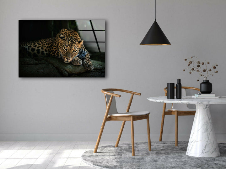 Fierce Leopard Glass Wall Art custom glass pictures, glass art prints