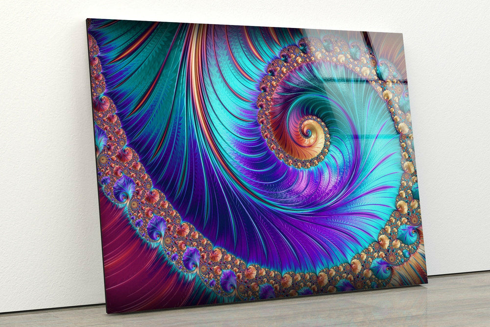 Vivid Abstract Fractal Modern Glass Photo Prints