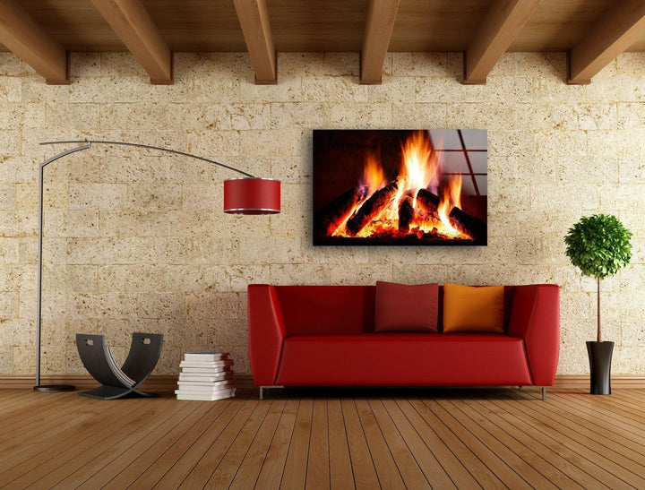 Fire Flame Tempered Glass Wall Art - MyPhotoStation