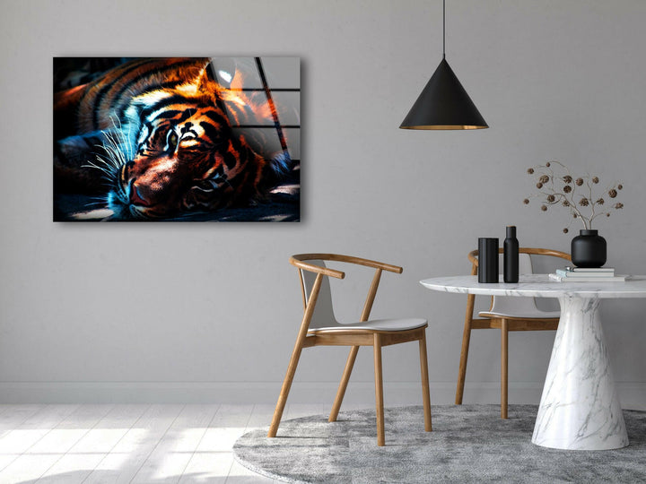 Dark Tiger Glass Wall Art custom glass photo prints, large glass prints