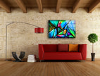 Vivid Stained Art Deco Glass Wall Art