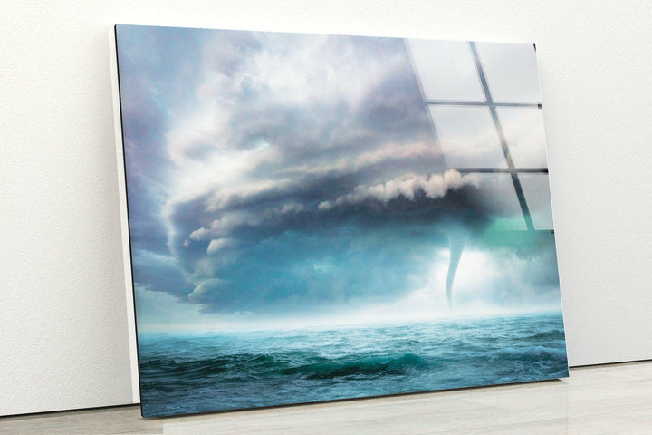 Tornado In Ocean Glass Wall Art large glass photo prints, glass wall photos