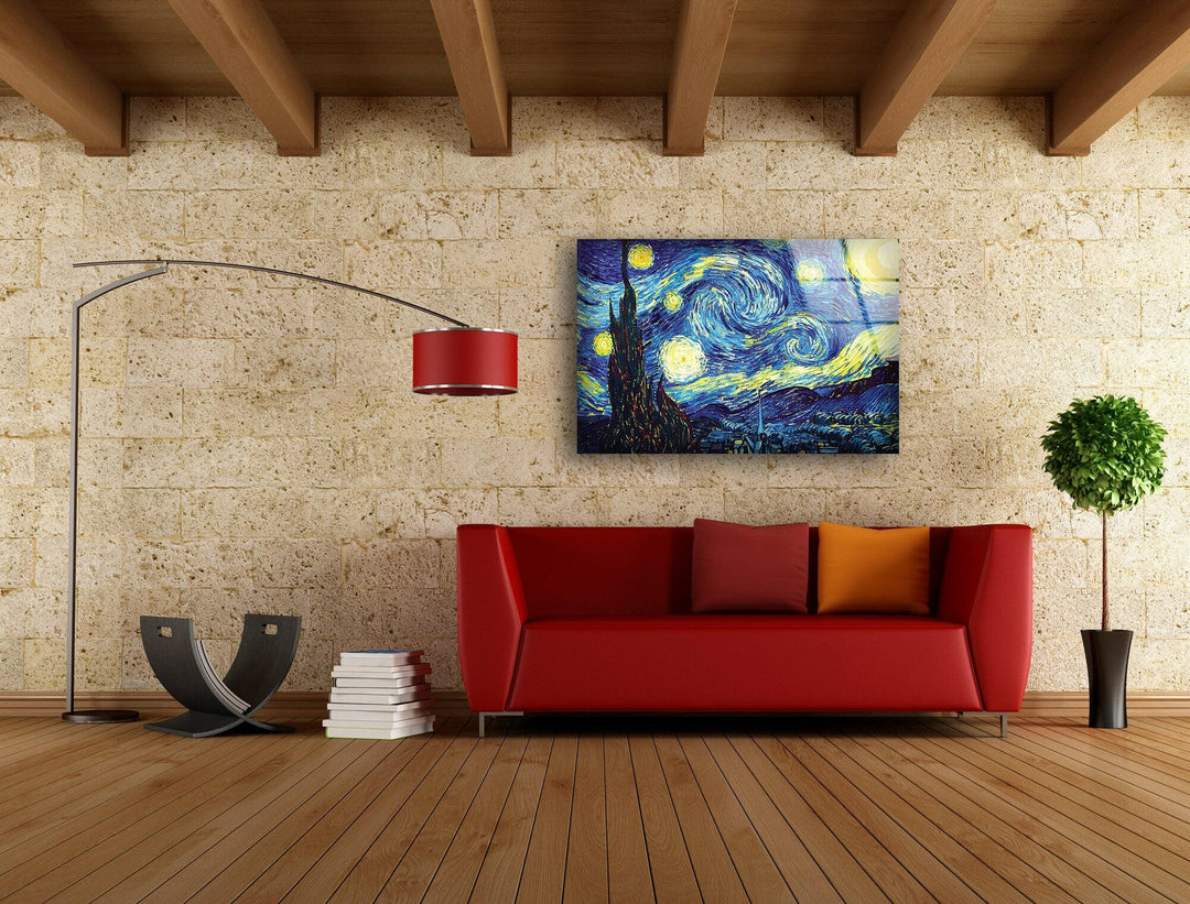 Starry Night Vincent Van Gogh Glass Wall Art Decor Ideas