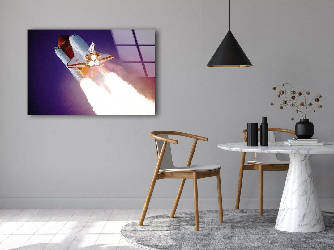 Space Shuttle Glass Wall Art, glass photo prints, glass picture prints