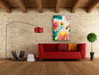 Vivid Flowers Tempered Glass Wall Art