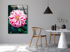 Vivid Pink Flower Tempered Glass Wall Art