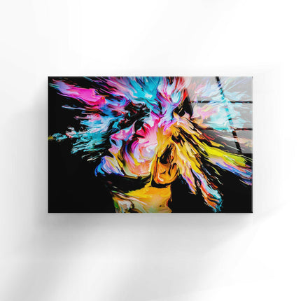 Abstract Colored Painting Glass Wall Art