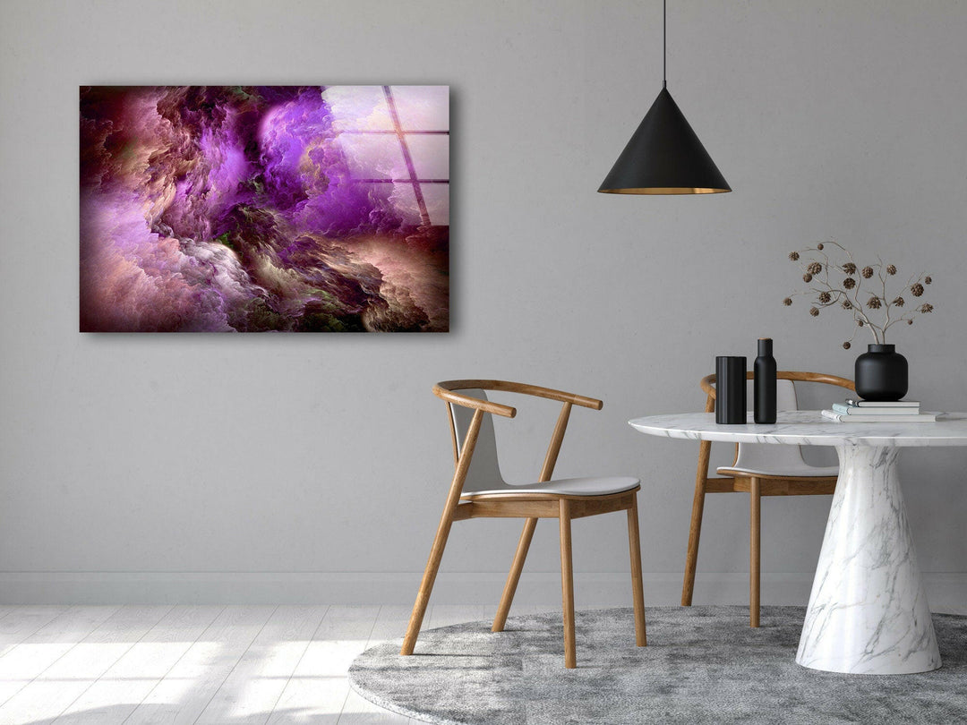 Purple Clouds Abstract Wall Decor & Glass Wall Art