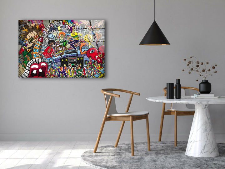 Graffiti Abstract Tempered Glass Wall Art - MyPhotoStation