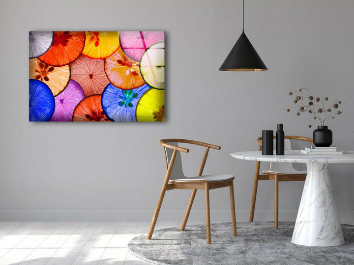 Colorful Lemon Glass Wall Art, picture on glass wall art, photos printed on glass