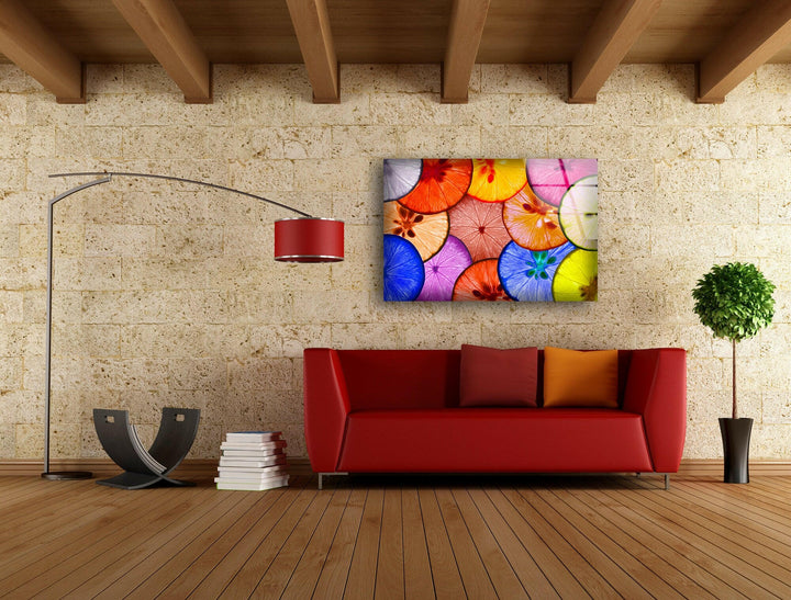 Colorful Lemon Glass Wall Art,  glass wall decor, glass wall art decor