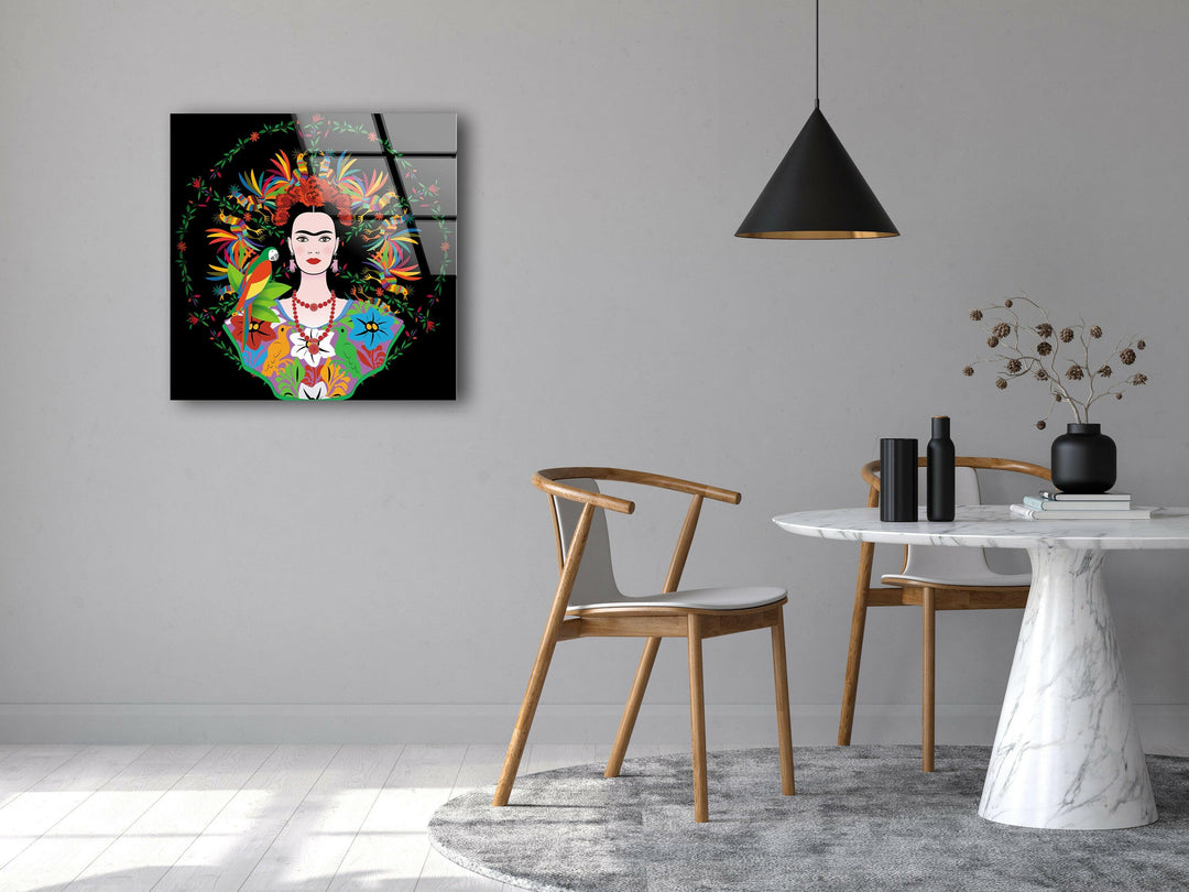 Portrait of Frida Kahlo Tempered Glass Wall Art - MyPhotoStation