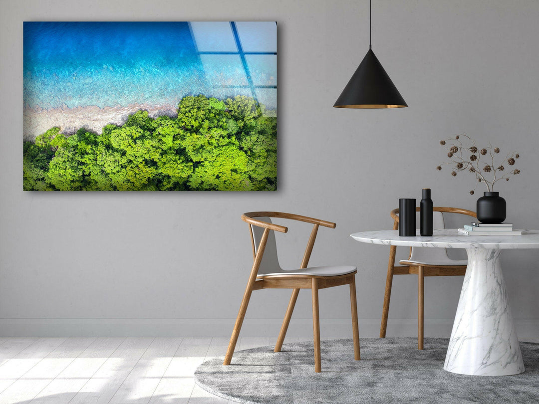 Tropical Island Nature Glass Wall Art