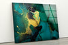 Dark Green Alcohol ink Tempered Glass Wall Arts