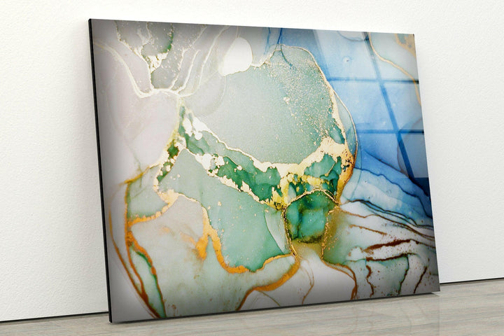 Blue Alcohol ink Art Unique Abstract Glass Wall Art Pieces