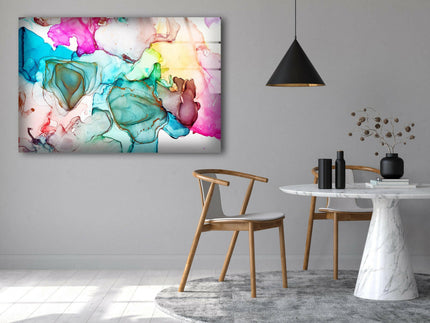 Alcohol Ink Blue Drops Glass Wall Art