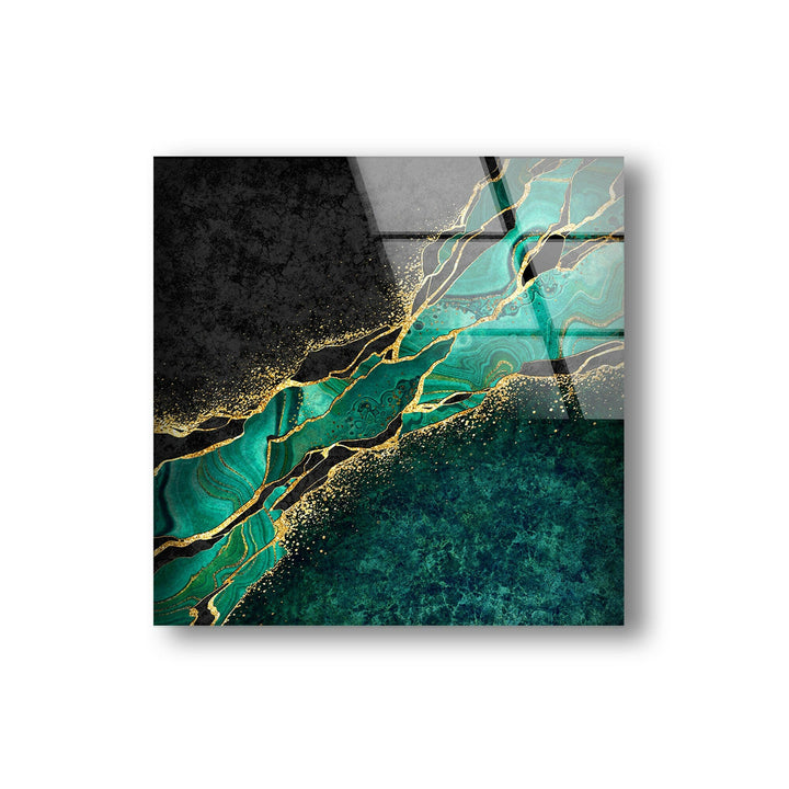 Emerald Green Marble Glass Wall Art