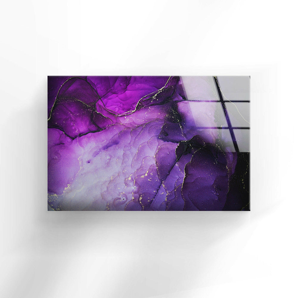 Luxurious Purple Abstract Tempered Glass Wall Art