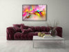 Stunning Pink Abstract Art Printed on Glass