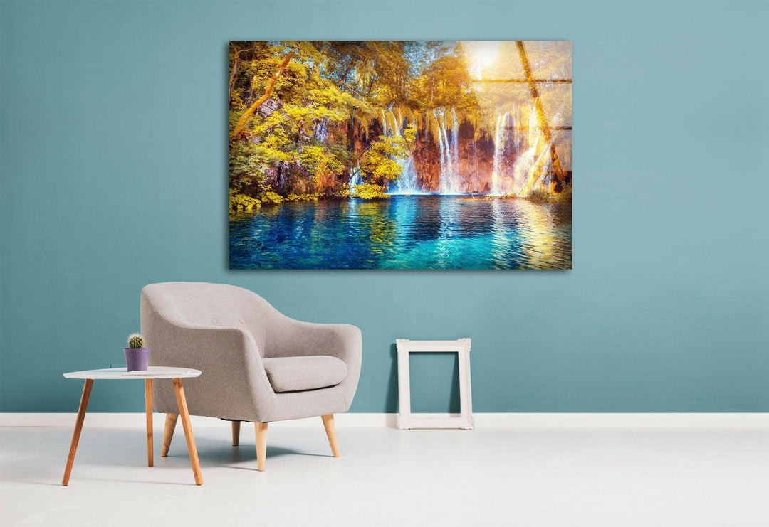 Plitvice Lakes Landscape Glass Wall Art custom glass photo prints, large glass prints