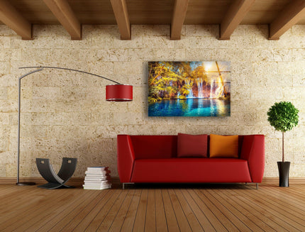 Plitvice Lakes Landscape Glass Wall Art