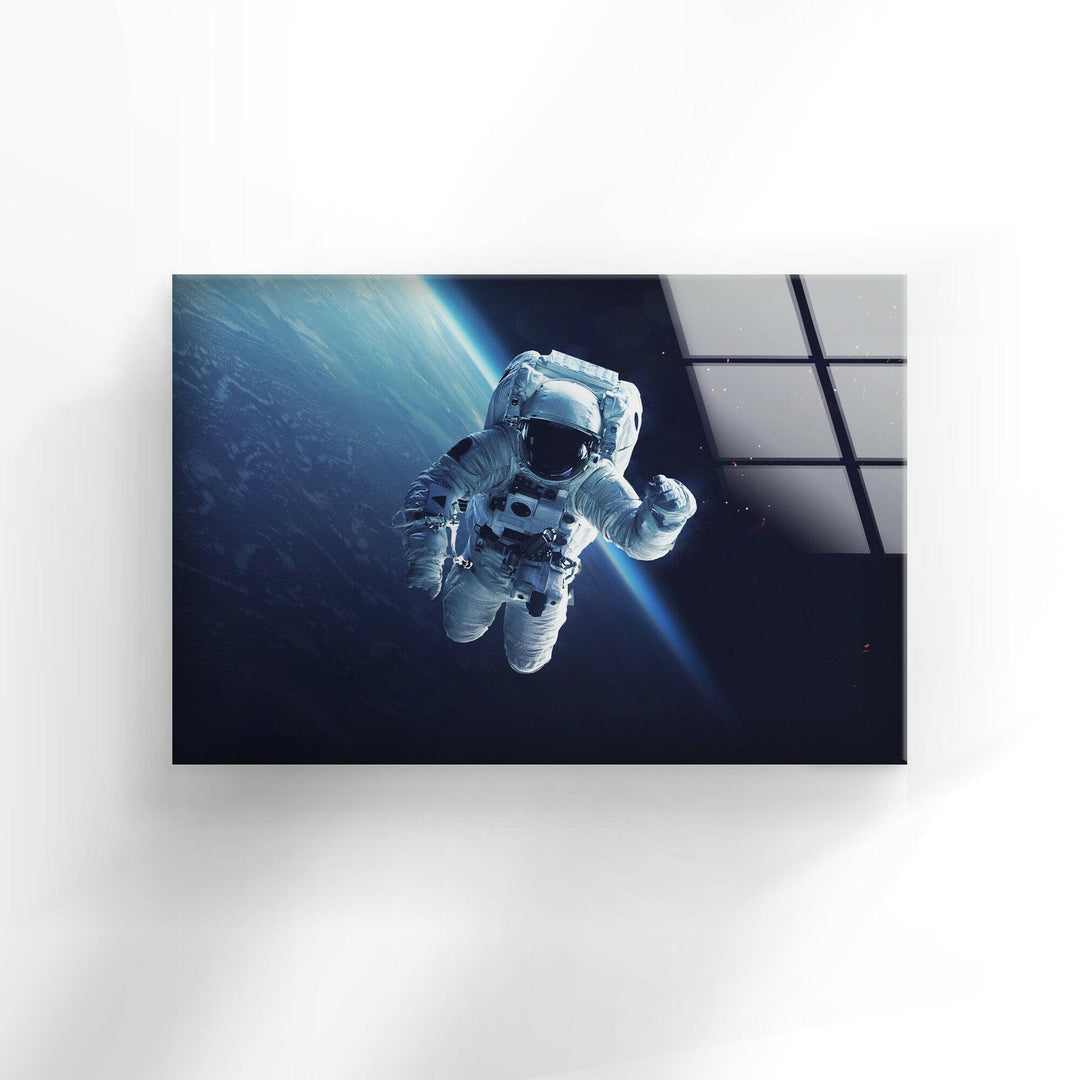 Astronaut At Spacewalk Glass Wall Art, art glass wall art, glass wall art pictures