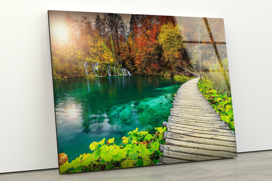 Plitvice Lake Landscape Glass Wall Art custom glass photo prints, large glass prints