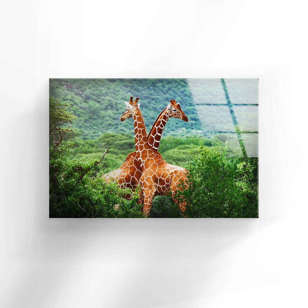 Giraffe in Forest Glass Wall Art large glass photo prints, glass wall photos