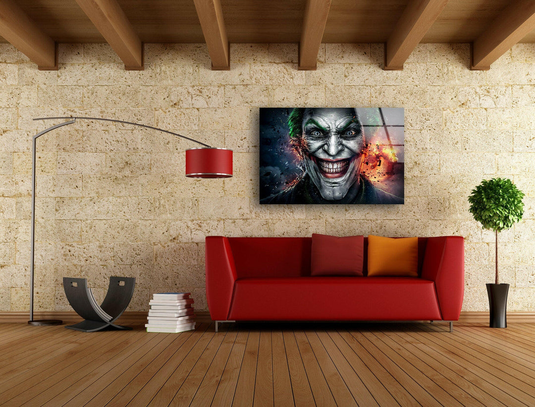 Joker Art Glass Wall Art glass image printing, glass prints from photos
