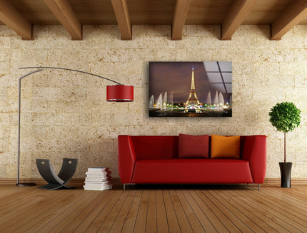 Paris Eiffel Tower Glass Wall Art