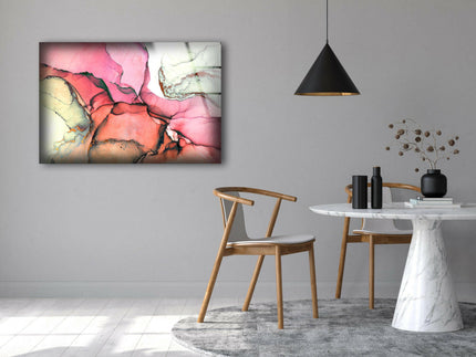 Beige Pink Abstract Glass Wall Art