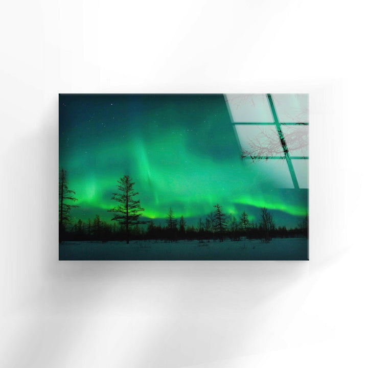 Aurora Lights Neon Glass Wall Art custom glass photo prints, large glass prints